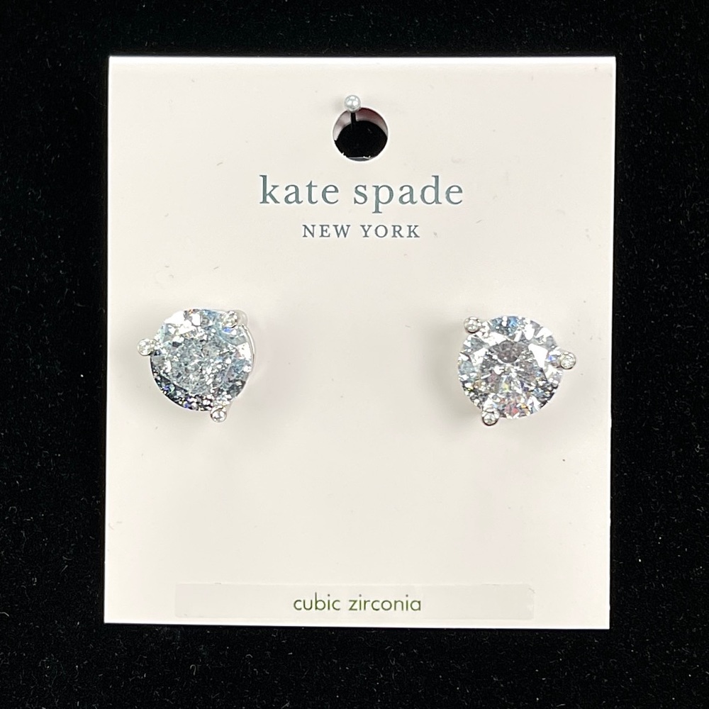 Kate Spade Rise and Shine Stud Earrings Silver Patina - Picture 7 of 9